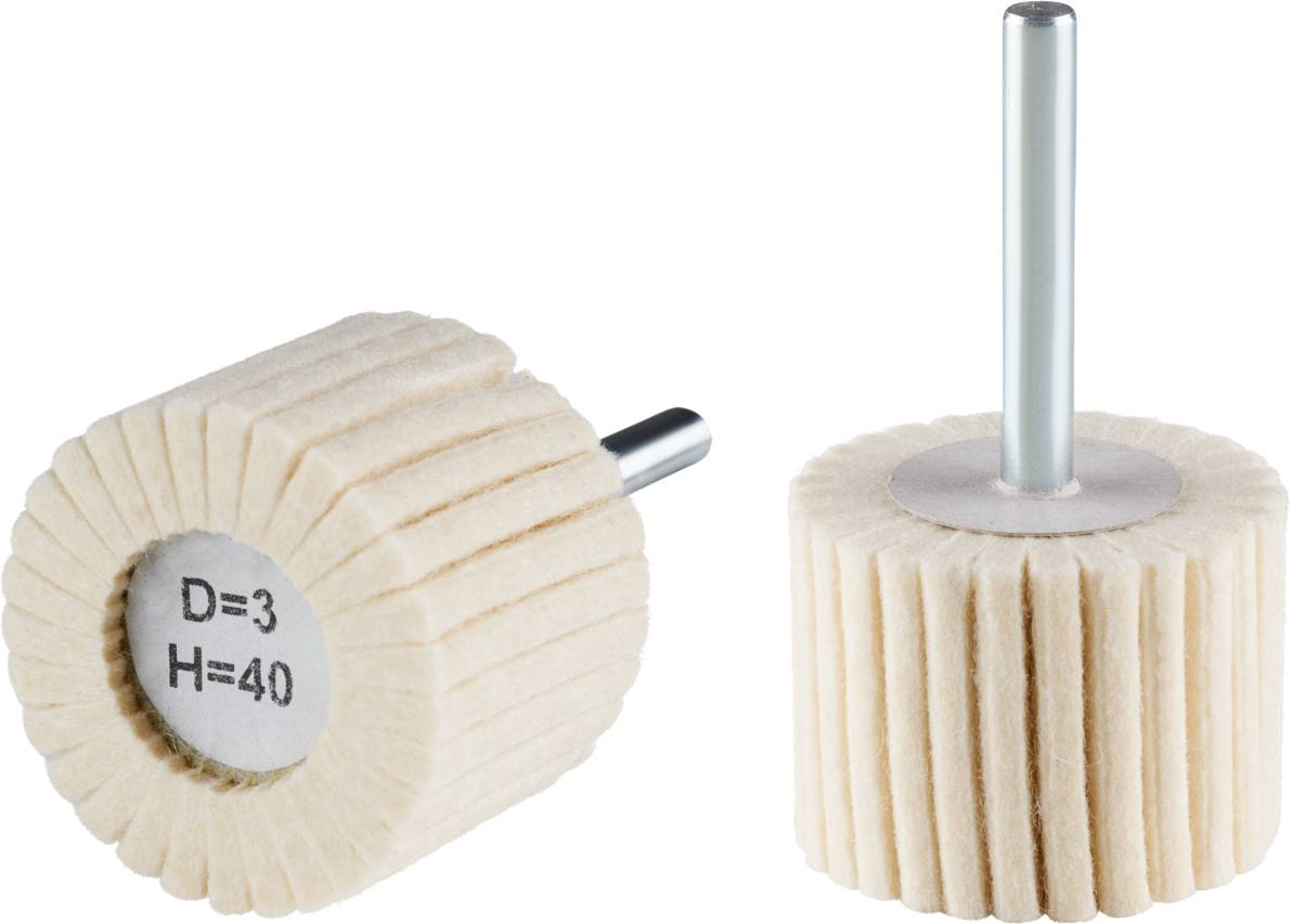 RHODIUS FLP, 10 Stück Filzlamellenpolierer 40 x 30,0 x 6,00 mm, TOPline, Made in Germany, für Edelstahl, Stahl, NE-Metal...