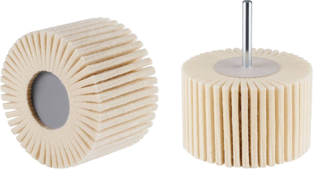 RHODIUS FLP, 10 Stück Filzlamellenpolierer 80 x 50,0 x 6,00 mm, TOPline, Made in Germany, für Edelstahl, Stahl, NE-Metal...