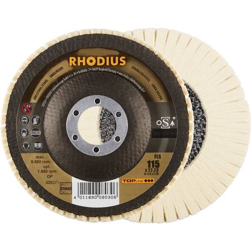 RHODIUS FLS, 2 Stück Filzlamellenpolierer 115 x 22,23 mm, TOPline, Made in Germany, für Edelstahl, Stahl, NE-Metalle Rho...