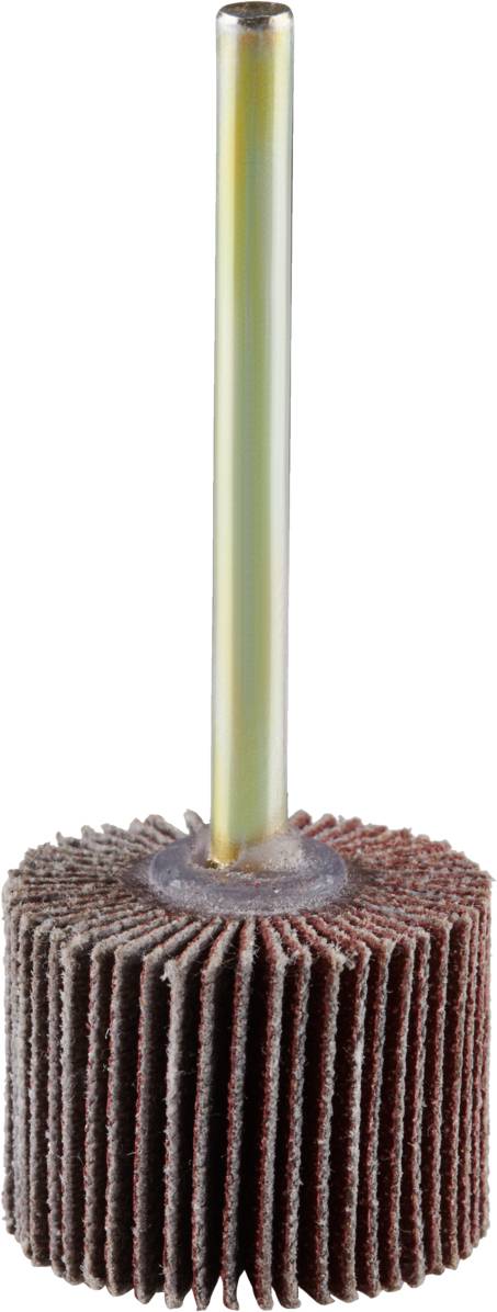 'Bild eines Schleifaufsatzes mit vielen Klingen auf einer Metallstange, verwendet für präzises Schleifen und Polieren von Materialien.'