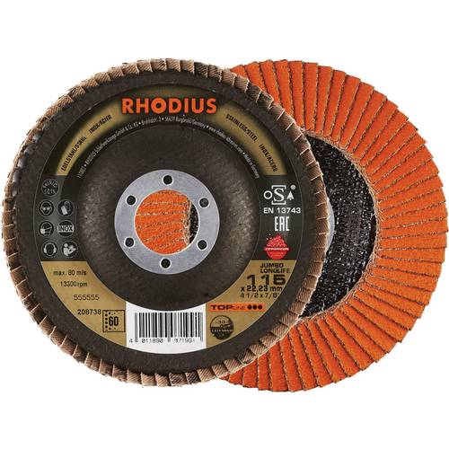 Thumbnail - Rhodius 208738 JUMBO LONGLIFE EXTENDED Fächerschleifscheibe Edelstahl, Stahl 10 St.