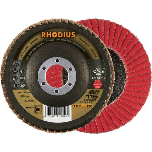 Thumbnail - Rhodius 210620 JUMBO SPEED G Fächerschleifscheibe Edelstahl, Stahl 10 St.