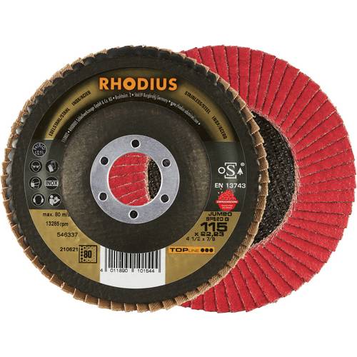 Rhodius 210621 JUMBO SPEED G Fächerschleifscheibe Edelstahl, Stahl 10 St.