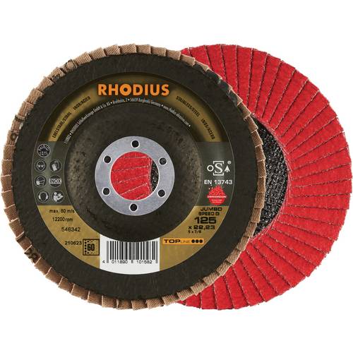 Rhodius 210623 JUMBO SPEED G Fächerschleifscheibe Edelstahl, Stahl 10 St.