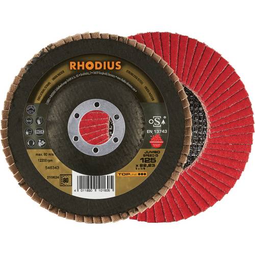 Thumbnail - Rhodius 210624 JUMBO SPEED G Fächerschleifscheibe Edelstahl, Stahl 10 St.