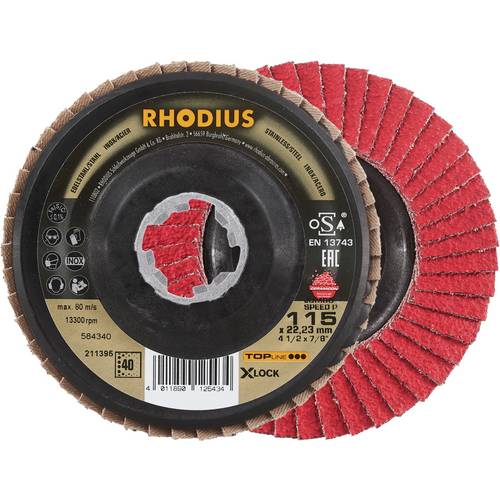 Rhodius 211395 JUMBO SPEED P X-LOCK Fächerschleifscheibe Edelstahl, Stahl 10 St.