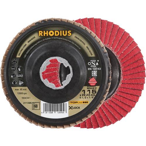 Rhodius 211396 JUMBO SPEED P X-LOCK Fächerschleifscheibe Edelstahl, Stahl 10 St.