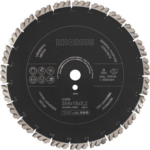 Rhodius LD300 304543 Diamanttrennscheibe 1 St. Beton