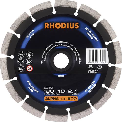 Thumbnail - Rhodius LD50 303188 Diamanttrennscheibe 1 St. Beton
