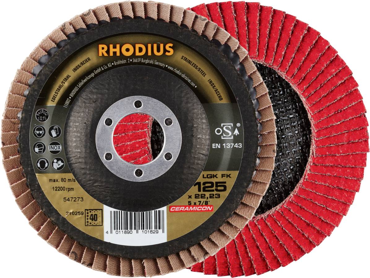 Rhodius 210259 LGK FK Fächerschleifscheibe Edelstahl, Stahl 10 St.