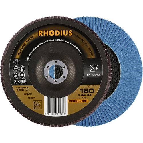 Rhodius 202804 LGZ F1 Fächerschleifscheibe Edelstahl, Stahl 10 St.