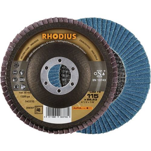 Thumbnail - Rhodius 209307 LGZ F2 Fächerschleifscheibe Edelstahl, Stahl 10 St.