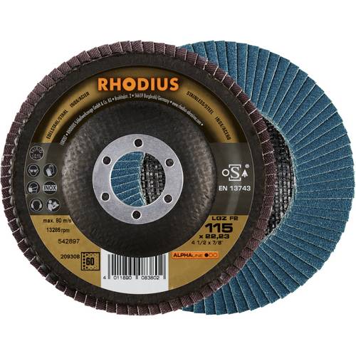 Rhodius 209308 LGZ F2 Fächerschleifscheibe Edelstahl, Stahl 10 St.