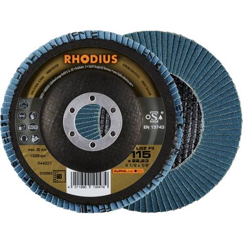 Rhodius 210593 LGZ F3 Fächerschleifscheibe Edelstahl, Stahl 10 St.