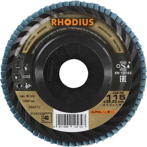 Thumbnail - Rhodius 211413 LGZ P3 Fächerschleifscheibe Edelstahl, Stahl 10 St.