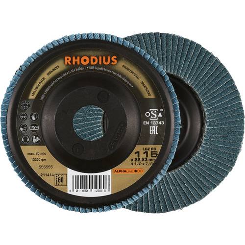 Rhodius 211414 LGZ P3 Fächerschleifscheibe Edelstahl, Stahl 10 St.