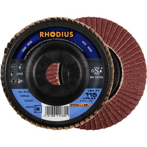 Rhodius 202475 LSA P1 Fächerschleifscheibe Stahl 10 St.