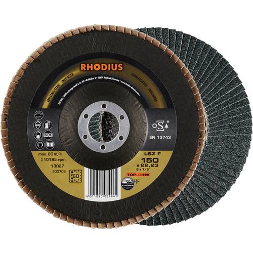 Rhodius 303708 LSZ F Fächerschleifscheibe Edelstahl, Stahl 10 St.