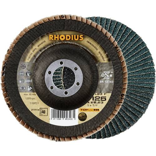 Rhodius 205508 LSZ F EXTENDED Fächerschleifscheibe Edelstahl, Stahl 10 St.