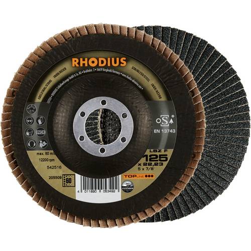Rhodius 205509 LSZ F EXTENDED Fächerschleifscheibe Edelstahl, Stahl 10 St.