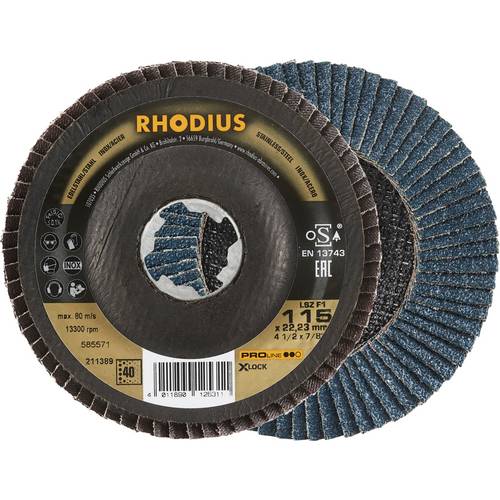 Rhodius 211389 LSZ F1 X-LOCK Fächerschleifscheibe Edelstahl, Stahl 10 St.