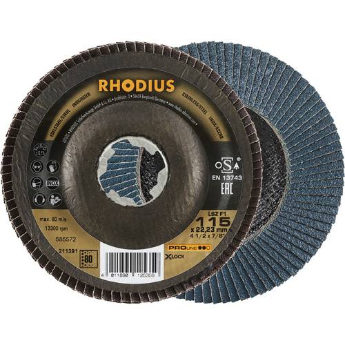 Thumbnail - Rhodius 211391 LSZ F1 X-LOCK Fächerschleifscheibe Edelstahl, Stahl 10 St.