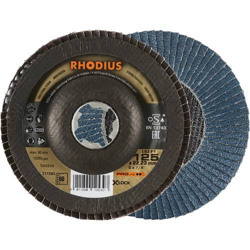 Rhodius 211393 LSZ F1 X-LOCK Fächerschleifscheibe Edelstahl, Stahl 10 St.