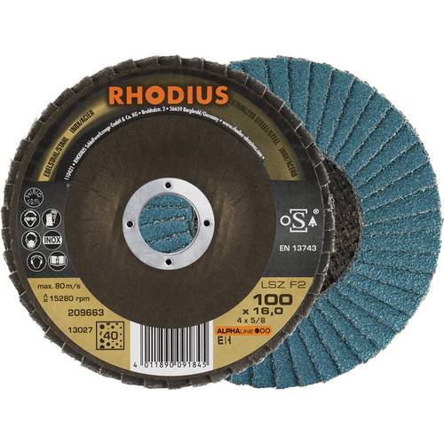 Thumbnail - Rhodius 209663 LSZ F2 Fächerschleifscheibe Edelstahl, Stahl 10 St.