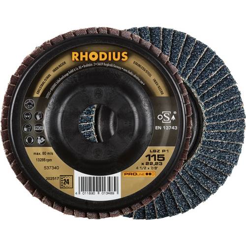 Rhodius 202517 LSZ P1 Fächerschleifscheibe Edelstahl, Stahl 10 St.