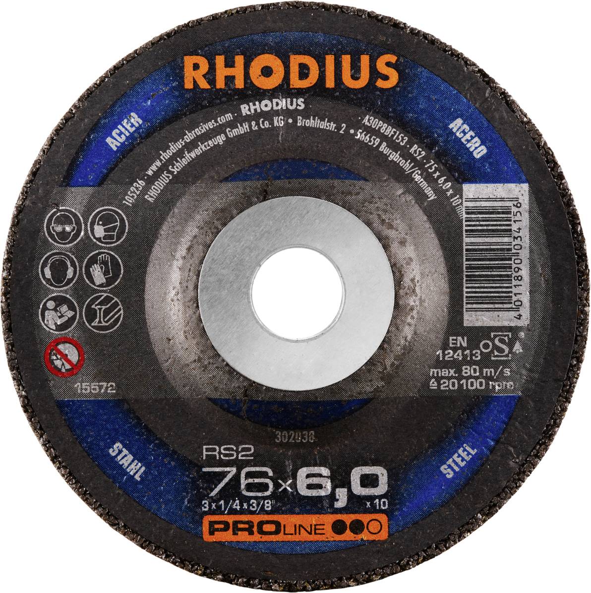 Rhodius 302038 RS2 Schruppscheibe Stahl 25 St.