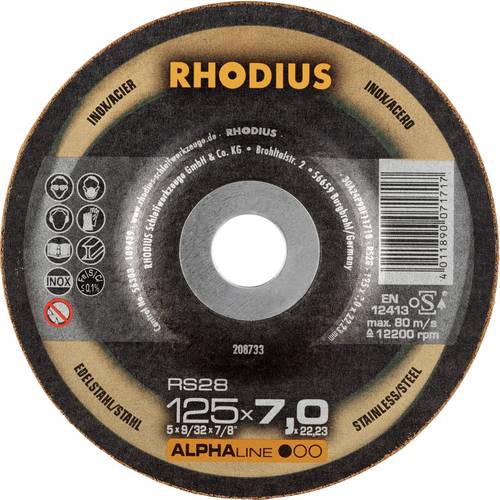 Rhodius 212094 RS28 PACK Schruppscheibe Edelstahl, Stahl 5 St.