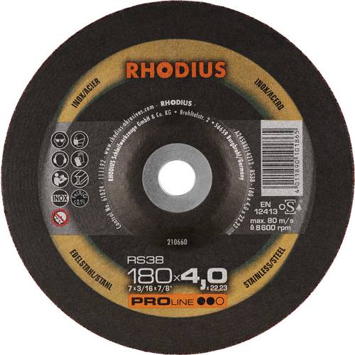 Rhodius 210660 RS38 Schruppscheibe Edelstahl, Stahl 10 St.