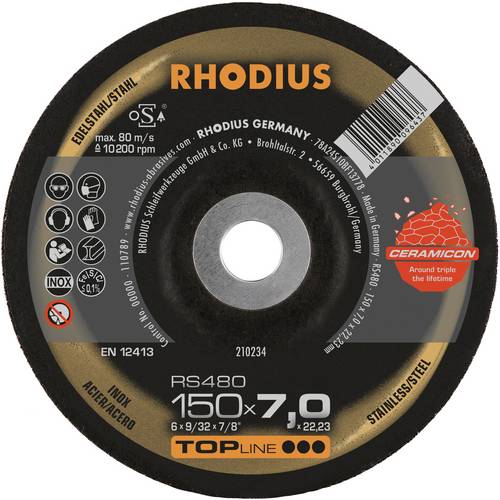 Rhodius 210234 RS480 Schruppscheibe Edelstahl, Stahl 10 St.