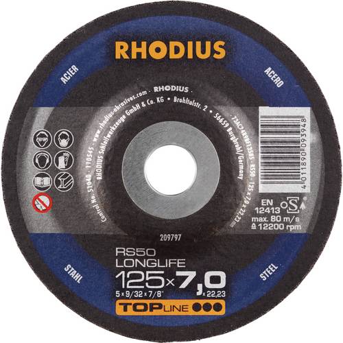 Thumbnail - Rhodius 209797 RS50 LONGLIFE Schruppscheibe Stahl, Guss 25 St.