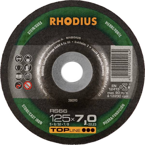 Rhodius 200393 RS66 Schruppscheibe   Stein, Guss 25 St.