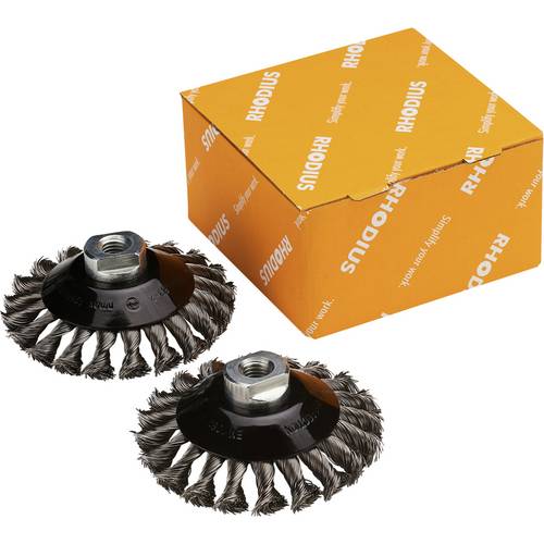 Rhodius RHODIUS SKBZ PACK, 2 Stück Kegelbürste 115 x 15 x 20 x M14, gezopft, PROline, für Stahl SKBZ PACK 304575 2 St.