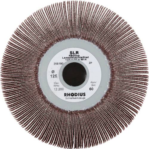 Rhodius 305190 RHODIUS SLR, 5 Stück Fächerschleifer 125 x 20,0 x M14, Korn 60, PROline, Made in Germany, für Edelstahl, ...