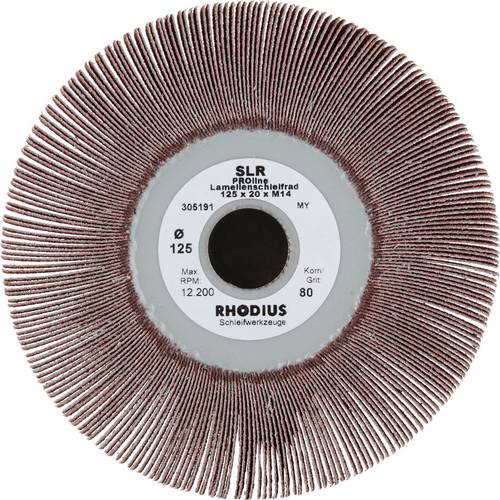 Rhodius 305191 RHODIUS SLR, 5 Stück Fächerschleifer 125 x 20,0 x M14, Korn 80, PROline, Made in Germany, für Edelstahl, ...