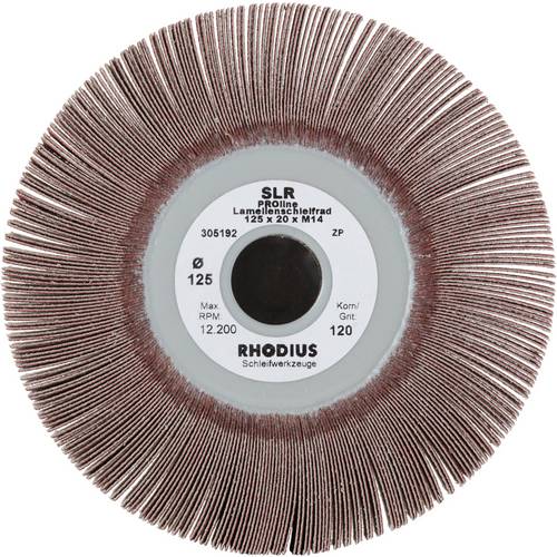 Rhodius 305192 RHODIUS SLR, 5 Stück Fächerschleifer 125 x 20,0 x M14, Korn 120, PROline, Made in Germany, für Edelstahl,...