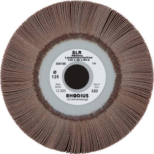 Rhodius 305195 RHODIUS SLR, 5 Stück Fächerschleifer 125 x 20,0 x M14, Korn 320, PROline, Made in Germany, für Edelstahl,...