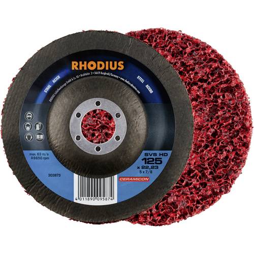 Rhodius 303873 RHODIUS SVS HD, 10 Stück Reinigungsvlies 125 x 22,23 mm, gekröpft, TOPline für universellen Einsatz 10 St...