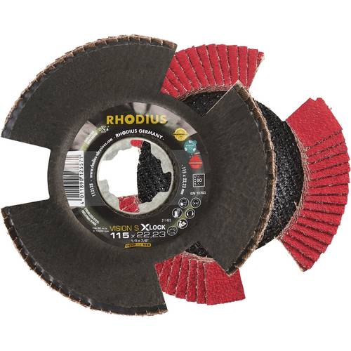 Rhodius 211402 VISION SPEED X-LOCK Fächerschleifscheibe Edelstahl, Stahl, NE-Metalle 10 St.