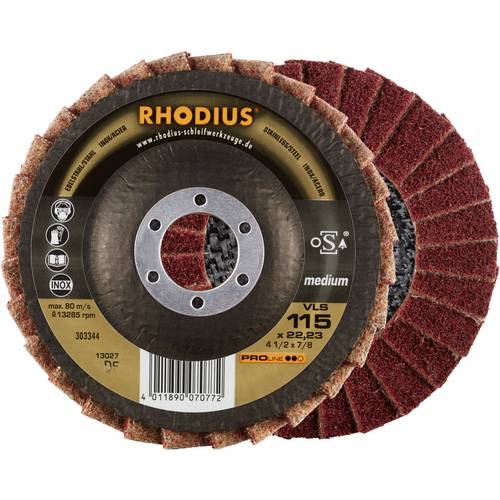 Rhodius 303344 VLS Fächerschleifscheibe Edelstahl, Stahl, NE-Metalle 10 St.