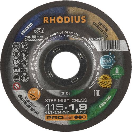 Thumbnail - Rhodius XTK69 MULTI CROSS 211458 Trennscheibe 25 St. Fliesen, Keramik, NE-Metalle, Stein, Stahl, Edelstahl, Guss, Holz, ...