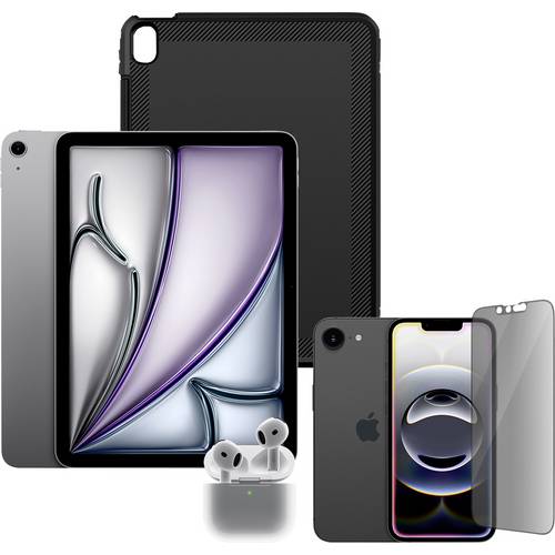 Apple Alltags-Bundle: iPhone 16, iPad Air 11”, AirPods 4, Panzerglas, Otterbox Defender Series Case für iPad