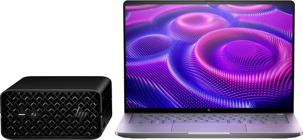 HP Workstation Notebook 35.6 cm (14 Zoll) 2.8K AMD Ryzen AI Max 390 64 GB RAM 1 TB SSD Deutsch, QWERTZ AMD Radeon™ 8050S Silber A3ZQ1ET