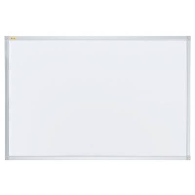 Ein leeres, rechteckiges Whiteboard mit silbernem Rahmen. Ideal für Präsentationen oder Notizen.