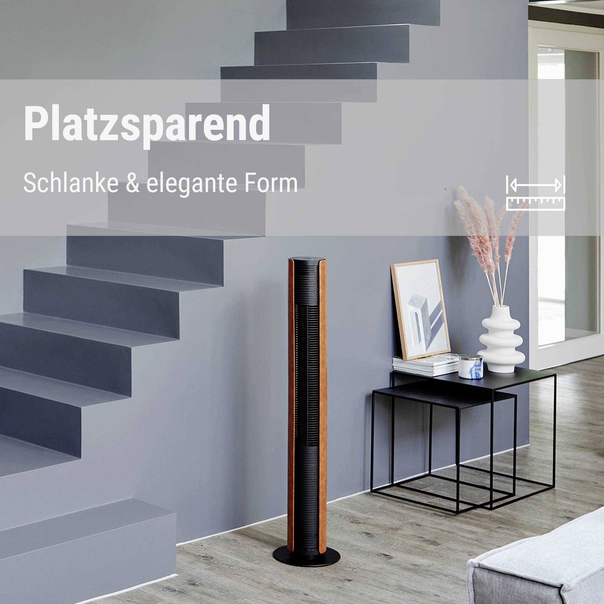 Stadler Form Peter Leatherette Turmventilator 60 W (Ø x H) 24 cm x 110 cm Dimmbar, mit Fernbedienung, Timer, Schwenkbar-9