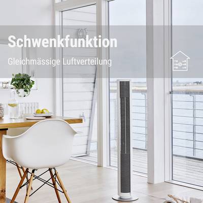 Stadler Form Peter weiss Turmventilator 60 W (Ø x H) 24 cm x 110 cm Dimmbar, mit Fernbedienung, Timer, Schwenkbar-11