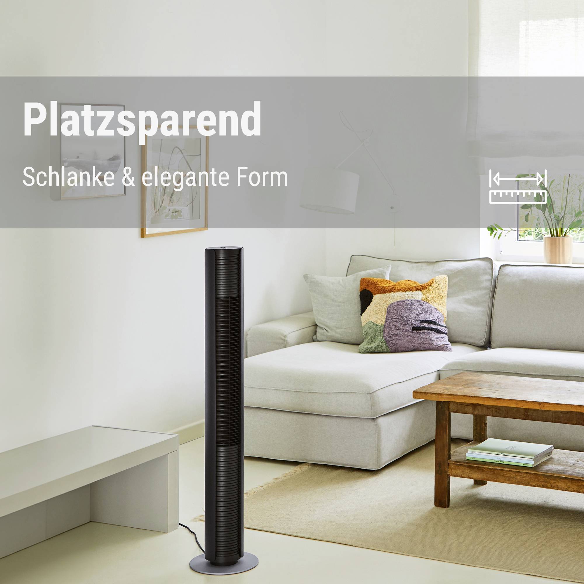 Stadler Form Peter weiss Turmventilator 60 W (Ø x H) 24 cm x 110 cm Dimmbar, mit Fernbedienung, Timer, Schwenkbar-12